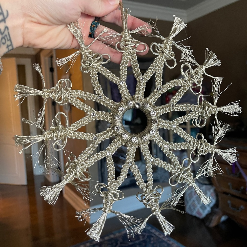 Handmade Macramé Snowflake Ornament